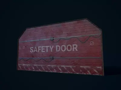 Safety Hangar Door Low-poly 3D model