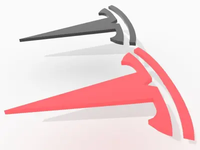 Tesla emblem  Low-poly 3D model