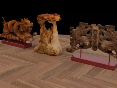 Chinese dragon carving pattern  3D model