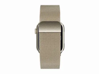 Apple Watch Series 8 Gold Stainless Steel Milanese Loop Color  Low-poly 3D model