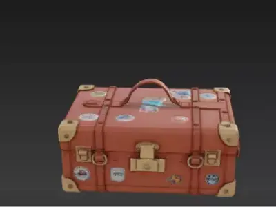 Wanderer Companion  Vintage Suitcase Model Low-poly 3D model