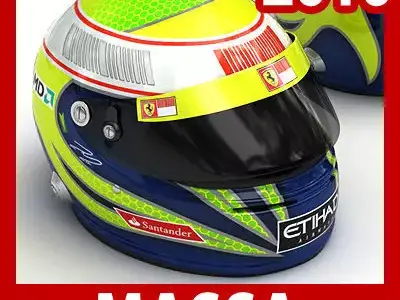 Helmet F1 2010 Felipe Massa 3D model