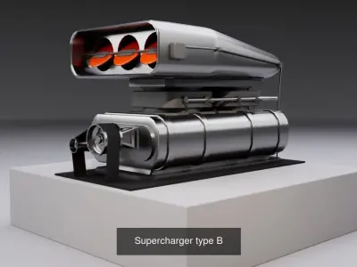 Superchargers kit 3D Model Collection