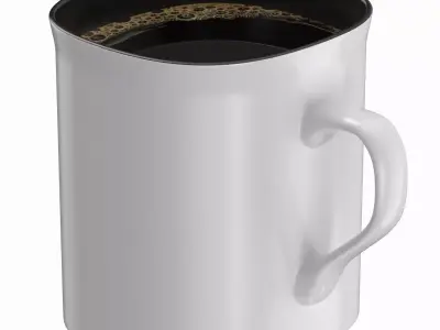 Coffee Mug White With Coffee 3D model