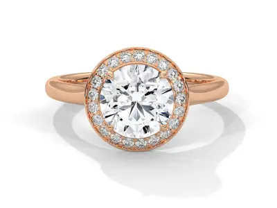 solitaire ring with detail images and 360 render videos 46 3D print model
