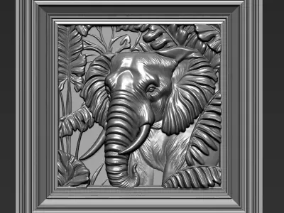 Elephant Head A35 3D print model