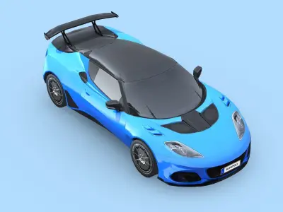 Lotus Evora GT 430 2018 Low-poly 3D model