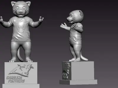 NFL - CAROLINA PANTHERS FOOTBALL MASCOT STATUE - 3D PRINT 3D print model