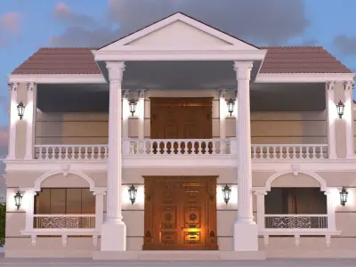 Classic Villa  Low-poly 3D model