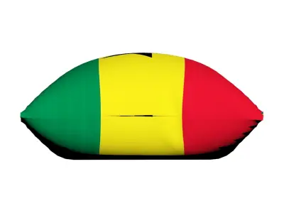 Ghana Flag on luxury square cotton Pillow 3D model