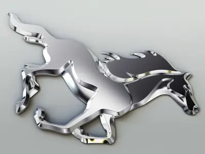 Chrome horse v 1 3D model