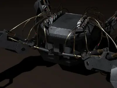Hydraulic spider Low-poly 3D model