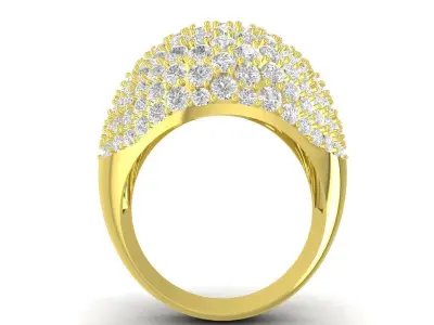 Luxury Oval Pave Diamond Dome Ring for Women  3557 3D print model