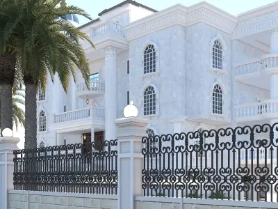 White Classic Villa 3D model