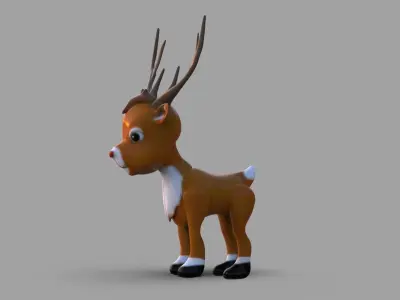 Cute Reindeer Low-poly 3D model
