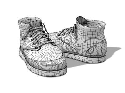 Ankle Boots Sneakers Low-poly 3D model
