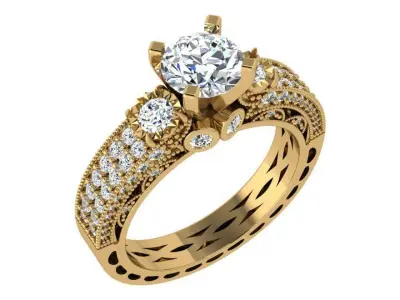 Peg Setting Diamond Ring 4165 3D print model