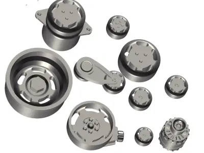 Billet Engine Pulleys Dress Up with Accesories Tru Track style 3D print model