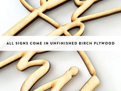 Wood Text Wall Decor Free 3D model