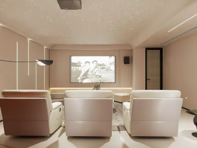 Luxury Home Cinema Interior Villa Theater 3Ds Max FBX 3D model 3D model