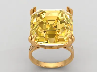 Graff Vivid Yellow Diamond Gold Ring 3D print model
