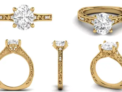 Bridal Engagement Ring  3D print model