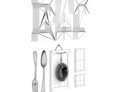 Kitchen Wall Decoration 3D model