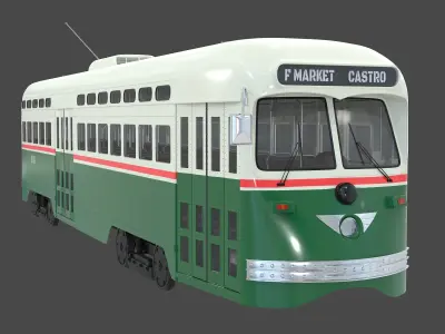 PCC Trolley Car Municipal Retro Railway 3D model
