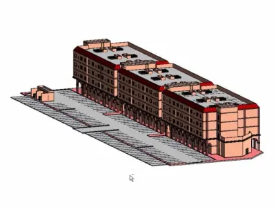 residential complex complete revit  project  P2 3D model