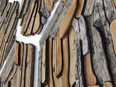 Hexagon panel branch splinter n4 3D model