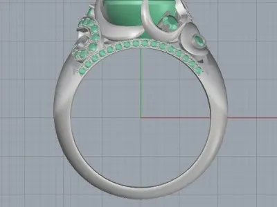 Ring engagement with diamonds 3D print model