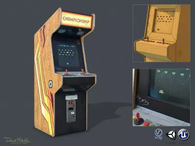 Game Machine PBR  Low-poly 3D model