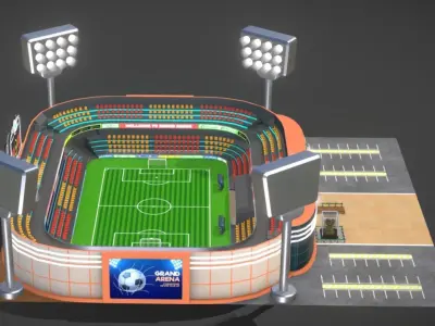 Cartoony football stadium 3D model