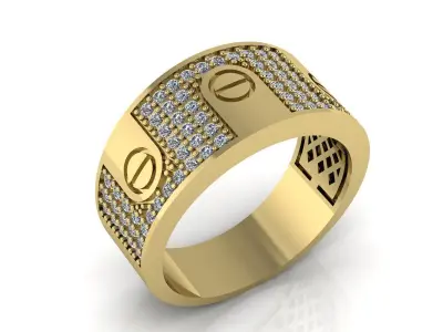 Mens ring Gold 3D print model