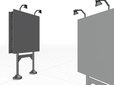 Outdoor de rua e estrada Modelo 3D Low-poly 3D model