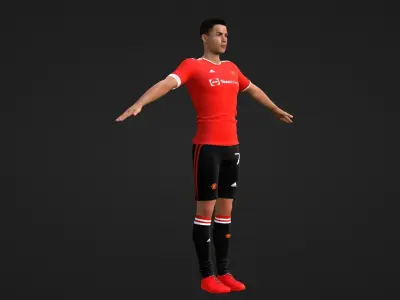 Cristiano Ronaldo - Manchester United Low-poly 3D model