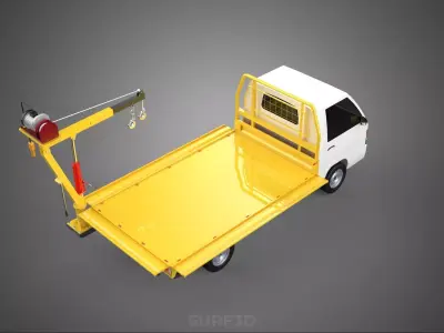 3 WAY WIDE DECK CRANE HOIST REMOTE ELECTRIC WINCH TRUCK PICKUP 3D model