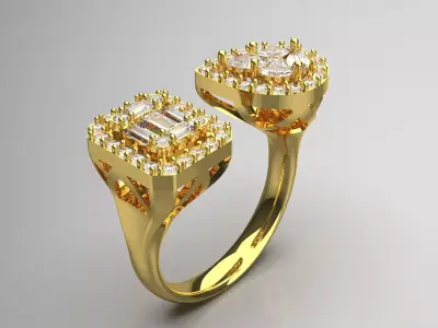 luxury diamond ring jr00116 3D print model