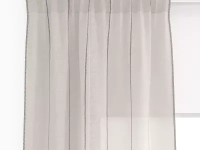 Curtains 58 Linen Laredoute 3D model