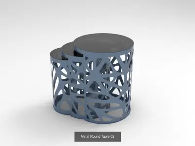 Metal Round Tables 3D Model Collection