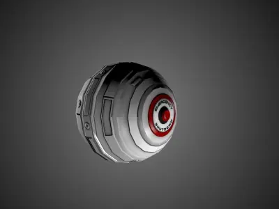 Low-Poly PBR Sphere Bot -- Game-Ready Low-poly 3D model