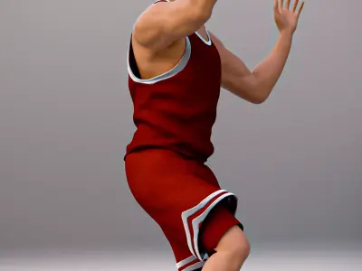 Stylized Basketball Player 3D Character Dynamic Pose 3D model