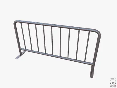 Metal Barrier PBR Free low-poly 3D model