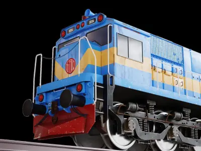 Bangladesh train locomotive 3D model