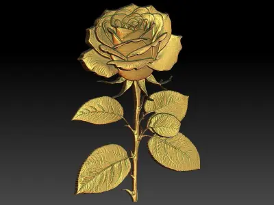 4 Rose CNC Relief Model 3D print model