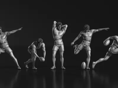 Rugby Poses 02 3D print model