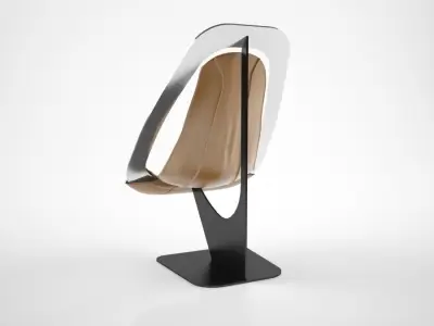 Alain Douillard Leather Chair 1970 3D model