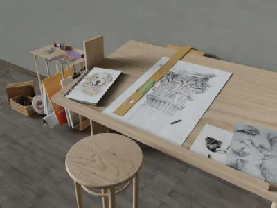Art Studio asset pack 3D model