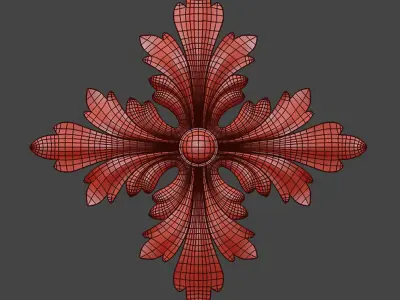 Rozetka06 ornate gold cross 3D model