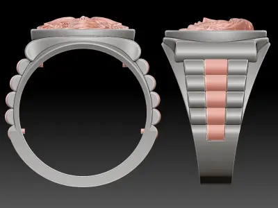   watch Man Ring silver gold printable jewelry  3D print model